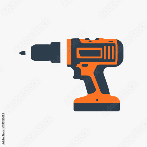 Illustration of a cordless drill, essential tool for construction and repair projects