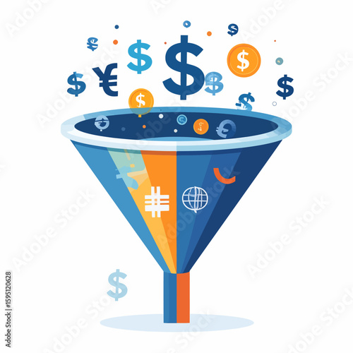 Illustrative representation of financial conversion or lead generation processes management tool