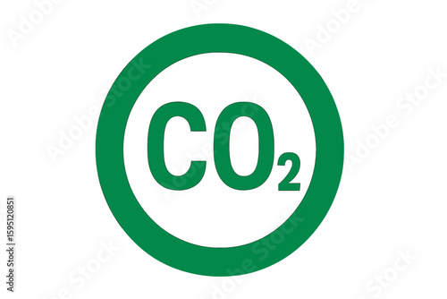 Zero carbon dioxide emissions sign, no co2 prohibition vector, carbon free icon
