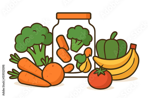 An infographic illustrating a food waste disposer for a home kitchen sink, showing kitchen scraps being disposed of and explaining what can be thrown into a garbage disposal for recycling organic
