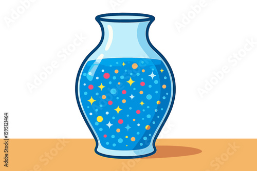 Isolated vector illustration of microplastics, which are tiny fragments of plastic items, in water set against a white background, highlighting the issue of water, ocean, and sea pollution as a