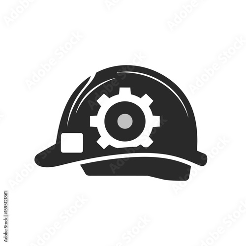 Industrial safety gear icon displaying construction and engineering conceptualization