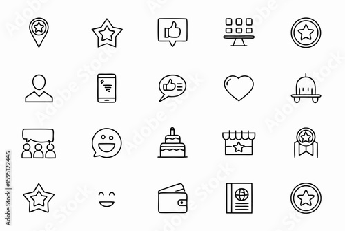 A smart and service-focused set that captures customer journey and feedback—ideal for review platforms, booking sites, or digital hospitality tools.