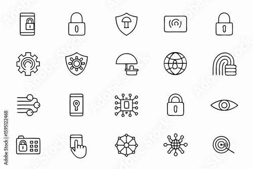 A high-tech, modern bundle showcasing digital locks and access control—perfect for apps, websites, cybersecurity platforms, and tech UI.