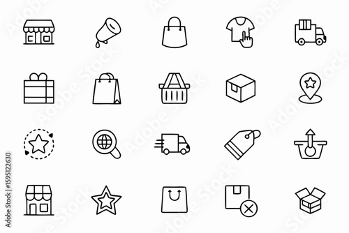 A functional and engaging set designed for e-commerce, delivery apps, and unboxing content—great for digital products, online stores, and UX design