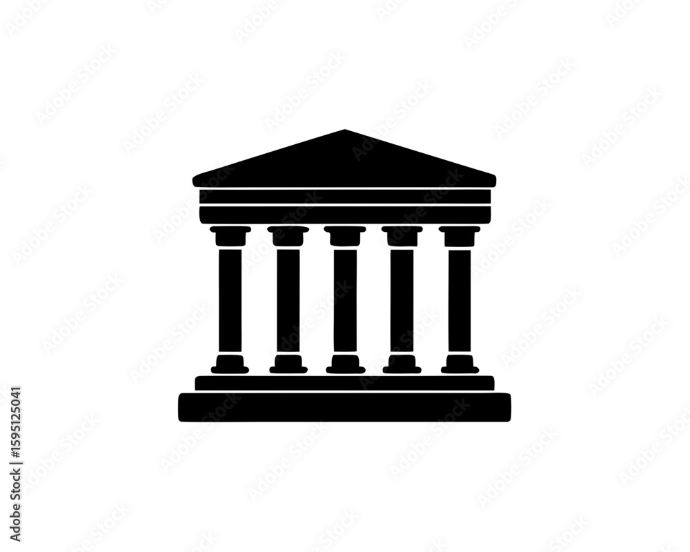 Fototapeta premium creative details Greek Temple Icon Vector Illustration