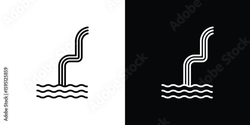 Foto Waterfall icon in simple linear style.