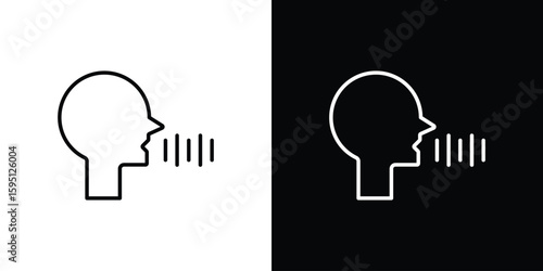 Voice control icon in simple linear style.