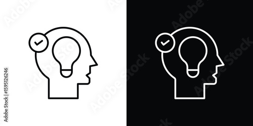 Understand icon in simple linear style.