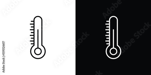 Thermometer icon in simple linear style.