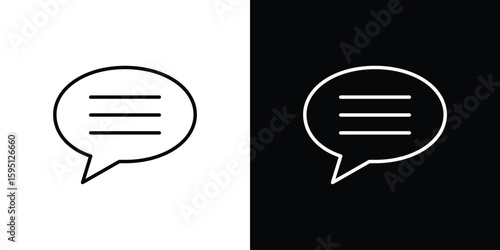 Text chat icon in simple linear style.