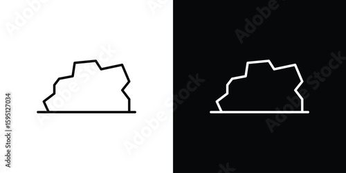 Stone icon in simple linear style.