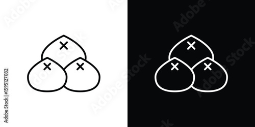 Steamed bread icon in simple linear style.