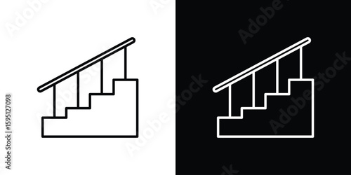 Stairs icon in simple linear style.