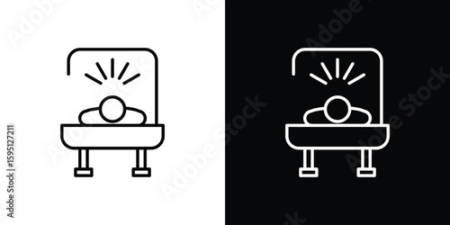 Solarium icon in simple linear style.