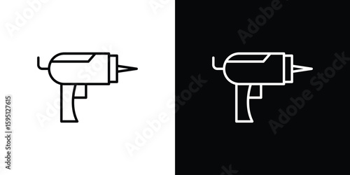 Sealants gun icon in simple linear style.