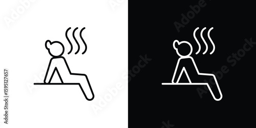 Sauna icon in simple linear style.