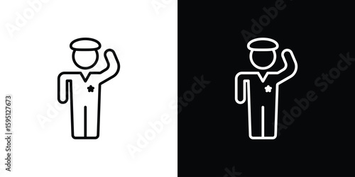 Salute icon in simple linear style.