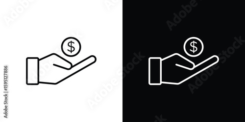 Revenue icon in simple linear style.