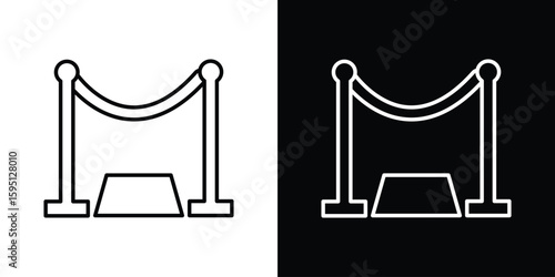 Red carpet icon in simple linear style.