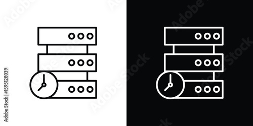 Real time data icon in simple linear style.