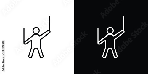 Puppet icon in simple linear style.