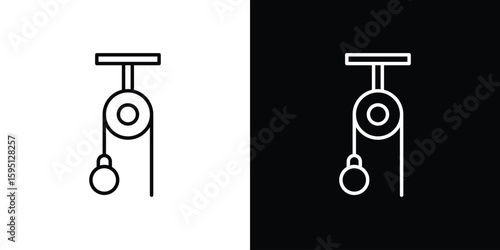Pulley icon in simple linear style.