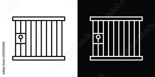 Prison icon in simple linear style.