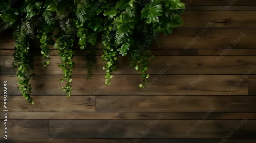 Hanging plants on a wooden wall Hanging plants on a wooden wall