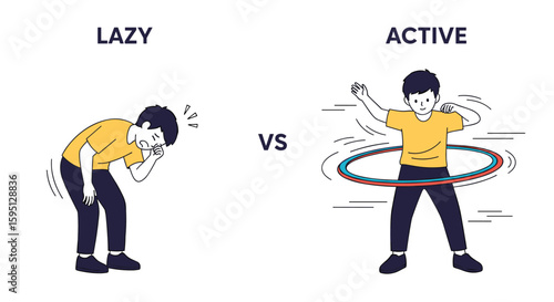 Understanding the Difference Between a Lazy Lifestyle and an Active One Illustrating Health Choices