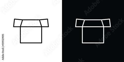 Open box icon elements. A modern flat and line icons set