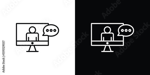 Online course icon in simple linear style.