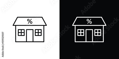 Mortgage rate icon in simple linear style.