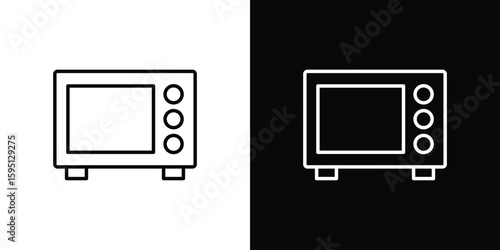 Microwave icon in simple linear style.