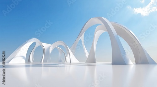 Abstract White Architectural Structure