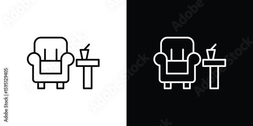 Lounge icon in simple linear style.