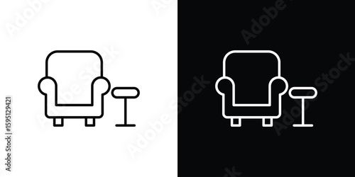 Lounge icon in simple linear style.