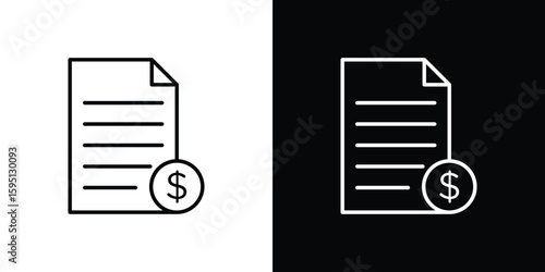 Invoice icon elements. A modern flat and line icons set
