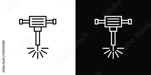 Hydraulic breaker icon in simple linear style.