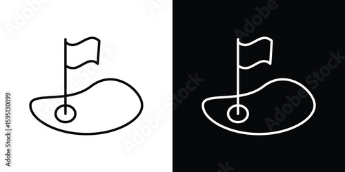 Golf yard icon in simple linear style.