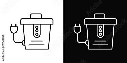 Garbage disposal icon in simple linear style.
