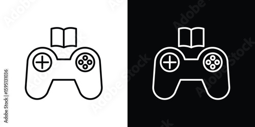 Game based learning icon in simple linear style.