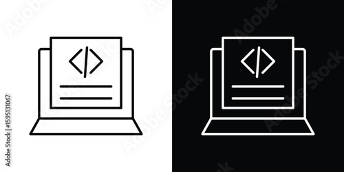 Front end icon in simple linear style.