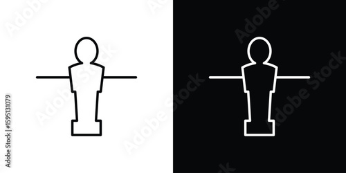 Foosball icon in simple linear style.