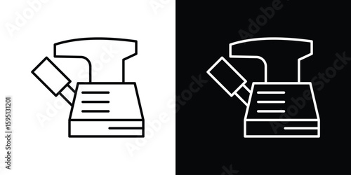 Floor sanding machine icon in simple linear style.