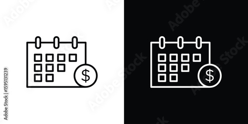 Fiscal year icon in simple linear style.
