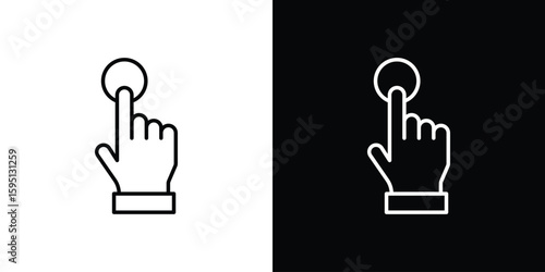 Finger control icon in simple linear style.