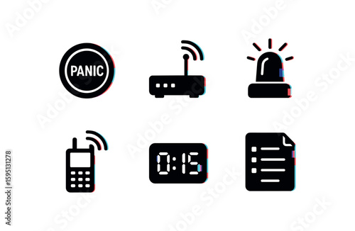 panic button, wireless hub, strobe light, GSM communicator, entry delay timer, event log memory, , , , , isolated