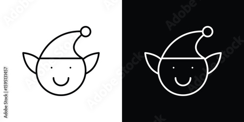 Elf icon in simple linear style.