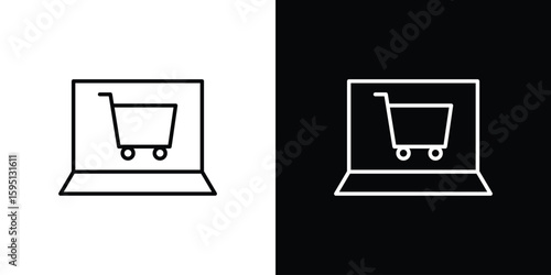 E commerce platform icon in simple linear style.